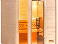 weka Sauna Massivholzsauna BERGEN 1.8, BxTxH: 195,5 x 178 x 205 cm, 45 mm, Blockbohlen, naturbelassenes Fichtenholz