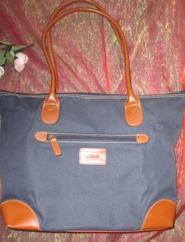 NEU * Zusammen faltbare * Hand- Henkel * Tasche * Shopper * Einkauf * Bag * Tote "L.CREDI" marine- dunkel- blau * - Riedlingen