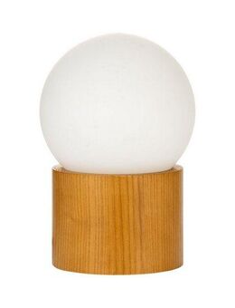 Pauleen Tischleuchte Woody Shine Glas/Eschenholz 230V max. 3,5W Weiß/Holz natur, ohne Leuchtmittel, G9