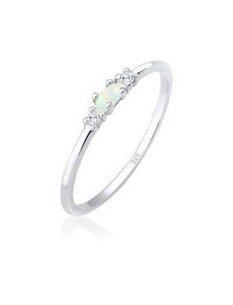 Elli Fingerring Opal Marquise und Zirkonia 925 Sterling Silber