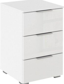 rauch Nachtkommode Nachttisch Nachtschrank Nachtkonsole AGORDO mit Glasfront (in zwei Griff-Farben, Breite 40 cm), mit 3 geräumigen Schubladen für viel Stauraum MADE IN GERMANY