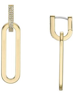 Fossil Paar Creolen HERITAGE D-LINK GLITZ, JF04587710, mit Glassteinen - Einhänger abnehmbar