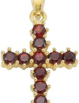 Firetti Kreuzanhänger Schmuck Geschenk Gold 333 Halsschmuck Anhänger Kreuz, mit Granat