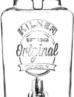 KILNER Getränkespender ROUND, für gekühlte Getränke mit leichtgängigem Zapfhahn, 5 Liter