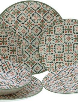 CreaTable Teller-Set Rumi (12-tlg), 4 Personen, Steingut, orientalische2 Fliesenmotiv