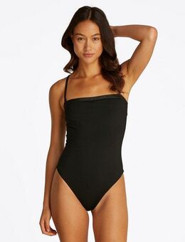 Tommy Hilfiger Swimwear Badeanzug STRAIGHT ONE PIECE im Bandeau-Stil, mit Logoschriftzug