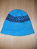 Blaue Woll-Mütze mit Muster in 90419