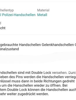 Originale Handschellen - Essen