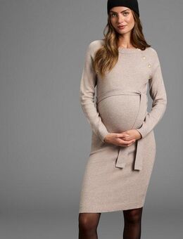 Neun Monate Umstandskleid Strickkleid für Schwangerschaft und Stillzeit Umstands-Strickkleid mit modischen Knöpfen
