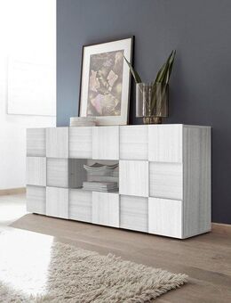 INOSIGN Sideboard Dama Breite 181, Kommode 2 Türen u. 2 Schubkästen, Anrichte, Front in 3D-Optik, viel Stauraum, verschiedene Farben