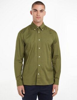 Tommy Hilfiger Langarmhemd FLEX POPLIN RF SHIRT mit Tommy Hilfiger Labelschild innen an der Knopfleiste