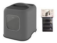 Rotho MyPet Katzentoilette BIALA - Sparset: Katzentoilette anthrazit + 4 x Hygienebeutel