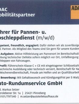 Fahrer für Pannen- und Abschleppdienst (m/w/d) - Pinneberg Zentrum