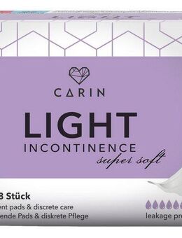 CARIN Inkontinenz-Einlage Carin Light Incontinence, 32-St., 4er Packung (32 Einlagen), Kein Verrutschen durch Spezialfixierung
