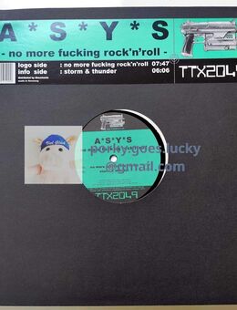 A * S * Y * S* - No More Fucking Rock'n'Roll 12" Vinyl Acid, Hard Trance - München Bogenhausen