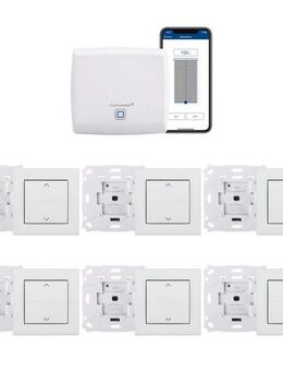 Homematic IP Starter Bundle Unterputzschalter, Smart Home für 6 Rollläden & Markisen