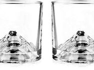 LIITON Whiskyglas Fuji, Kristallglas, dicker Glasboden als Bergmotiv, 260 ml, 2-teilig