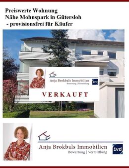 Preiswerte Wohnung Nähe Mohnspark in Gütersloh - provisionsfrei für Käufer - Gütersloh