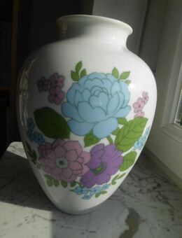 Heinrich Porzellan Vase 21,5 cm weiß mit Blumen-Dekor Vintage Deko 15,- - Flensburg