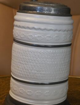 Bierkrug mit Zinndeckel , Altenburger Steinzeug , Replik eines Altenburger Walzenkrug , 1750/60 , limitierte Auflage , Höhe 22,5cm - Görlitz