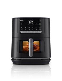 Braun Heißluftfritteuse MultiFry HF 5073I BK schwarz, 2000 W, 2.000 W, 20 Kochprogramme, Sichtfenster, Innenbeleuchtung, 80-220 Grad