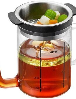 GEFU Fetttrennkanne SEPARATO, Borosilikatglas, effektive Fettabscheidung, 0,5 Liter
