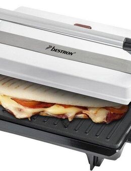 bestron Kontaktgrill APM123W Viva Italia, 700 W, auch als Sandwich-/Panini-Kontaktgrill einsetzbar, antihaftbeschichtet