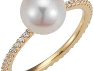 Adriana Perlenring Schmuck Geschenk Silber 925 Fingerring Ring Genua, G1-90, G1-94, Made in Germany - mit Zirkonia (synth) - mit Süßwasserzuchtperle