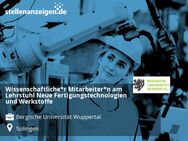 Wissenschaftliche*r Mitarbeiter*n am Lehrstuhl Neue Fertigungstechnologien und Werkstoffe - Solingen (Klingenstadt)