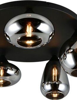 TRIO Leuchten Deckenleuchte Lumina, Deckenlampe 5-flammig mit Glasschirm, exkl 5x E14, max 10W, Leuchtmittel wechselbar, warmweiß - kaltweiß, Ø 64 cm Höhe 25 cm, spiegelnde Glas Lampenschirme in 3 modernen Formen