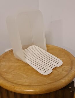 TUPPERWARE Aufbewahrungsbox 1609-6 mit Einlage 1721B-2 Abtropf transparent weiß - Essen