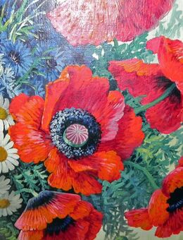 Original Ölgemälde 1939 Georg Deinhart Stillleben Feldblumen Vanitas München Bio - Nürnberg