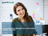 Communication Manager (m/w/d) Content Vollzeit / Teilzeit - Greven (Nordrhein-Westfalen)