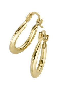 Luigi Merano Paar Creolen kantig, glänzend, Gold 585