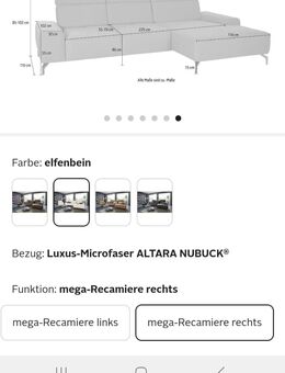 Verkauf Ecksofa Elfenbein Recamiere rechts - Meerbusch