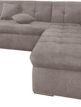 DOMO collection Ecksofa Moric Luxus incl. Zierkissen B/T/H: 273/216/80 cm, XXL, L-Form, bis 140kg pro Sitzplatz belastbar, Ottomanen-Abschluss