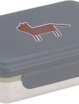 LÄSSIG Lunchbox Safari, Tiger, Grey, Edelstahl, Polyprophylen (PP), Silikon, (1-tlg)