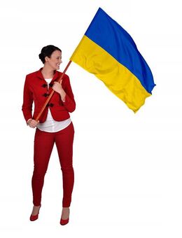 Ukraine Fahne 112x70 im SET mit Fahnenstock 1,20m - Wuppertal