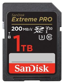 Sandisk SDXC Extreme PRO, 2 Jahre RescuePRO Deluxe Speicherkarte (1000 GB, UHS Class 3, 200 MB/s Lesegeschwindigkeit)