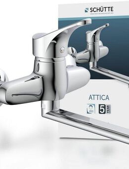 Schütte Spültischarmatur Attica schwenkbarer Wasserhahn Küche für Wandmontage, Chrom, Hochdruck