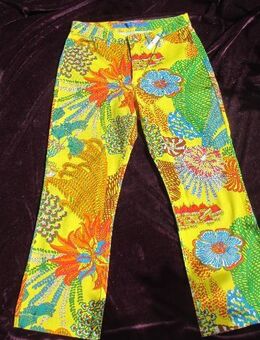 NEU mit ETIKETT * Sexy * Blüten * Blumen * Hippie Look * Flower- Power * 7/8 * Dreiviertel * Capri * Hose "ESCADA" Original * Gr. 34- 36/ XS- S * gelb * bunt * - Riedlingen