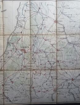 Karte Manöver-Terrain der 28. Division 1881 Karlsruhe Pforzheim Bretten Rastatt Ettlingen Bruchsal - Königsbach-Stein