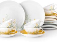 Seltmann Weiden Teeservice Geschirr-Set, 18 Teile, Liberty Meadow Grasses, klein (18-tlg), 6 Personen, Porzellan, mit Gräsermotiv, Made in Germany