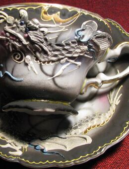 Teetasse Ziertasse Handbemalt Drache Goldapplikation Japan Pico China alt sehr selten - Hamburg