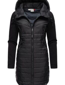 Ragwear Steppmantel Lucinda Long II Mantel aus modernem Materialmix mit Kapuze