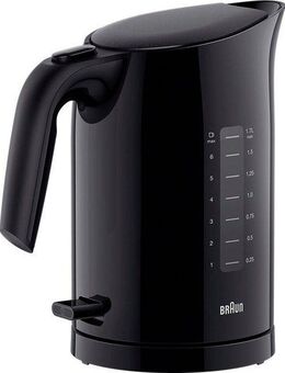 Braun Wasserkocher PurEase WK 3100 BK - 1,7 L, Schnellkochsystem, Anti-Kalk Filter, 1,7 l, 2200 W, 2.200 W, Kocht 200 ml in 45 Sek., 360 Grad Heitzsockel