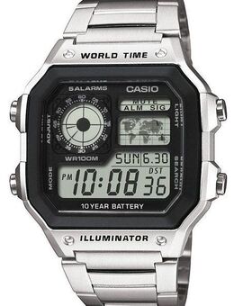 CASIO TIMELESS COLLECTION Chronograph AE-1200WHD-1AVEF, Quarzuhr, Armbanduhr, Herrenuhr, Digitalarmband, Edelstahlarmband