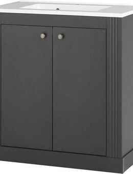 Home affaire Waschtisch WESTMINSTER, Waschbeckenunterschrank inkl. Waschbecken, Metallgriffe (1-St), in 2 Farben verfügbar, mit Stauraum, Breite 80 cm