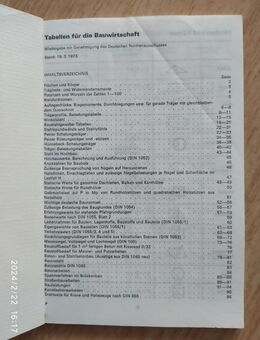 ZU VERSCHENKEN: Buch Tabellen für die Bauwirtschaft 1973 - Fulda Zentrum