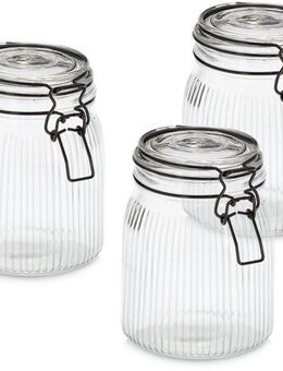 Zeller Present Vorratsglas mit Bügelverschluss, 3-tlg., Glas, Metall, (Set, 3-tlg), luftdicht, schützt vor Feuchtigkeit
